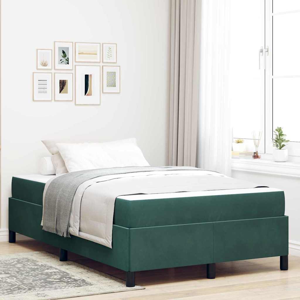 vidaXL Estructura de cama Verde oscuro 120 x 200 cm tela