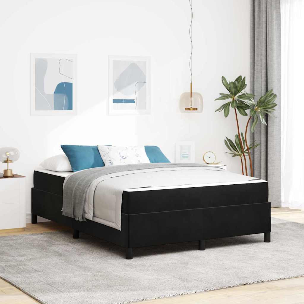 vidaXL Estructura de cama Negro 140 x 200 cm tela