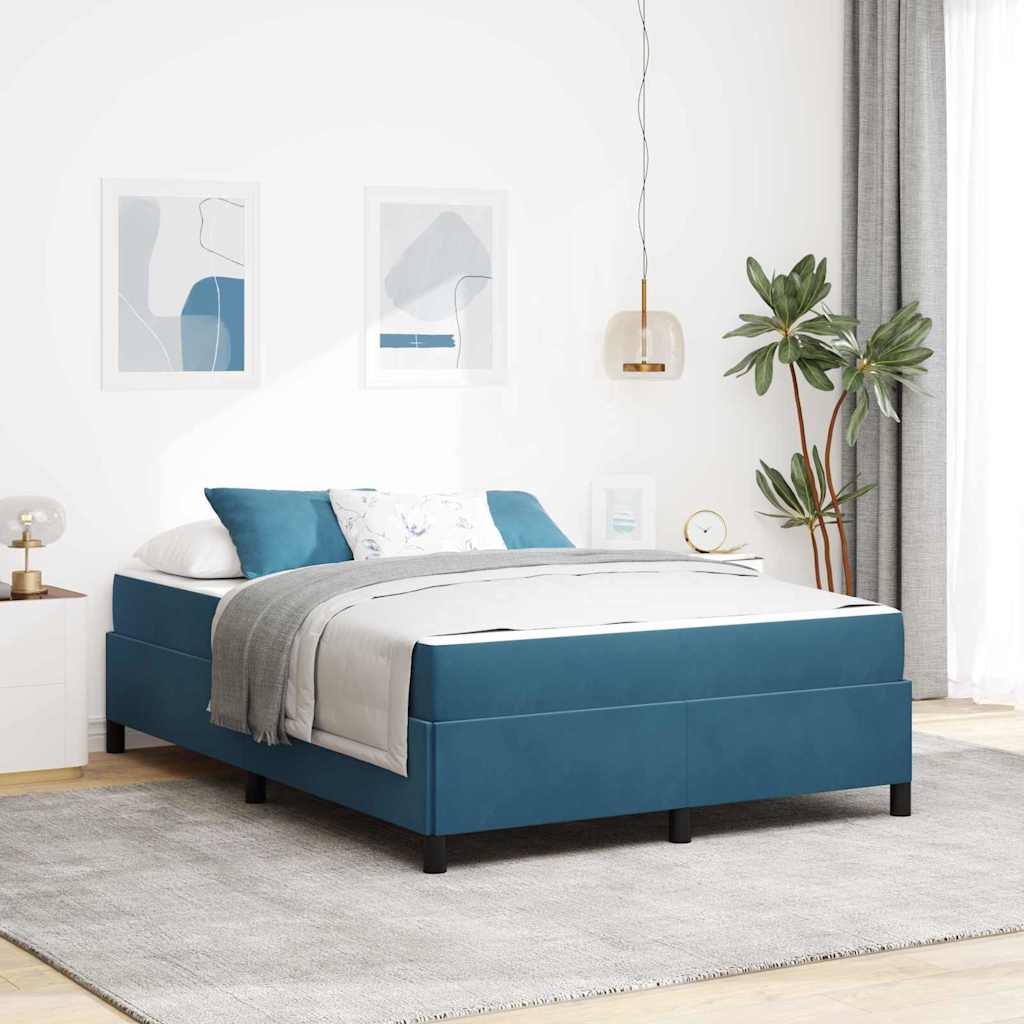 vidaXL Estructura de cama Azul Oscuro 140 x 200 cm tela