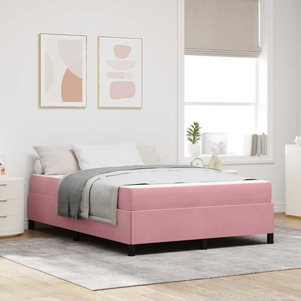 vidaXL Estructura de cama Rosa 140 x 200 cm tela