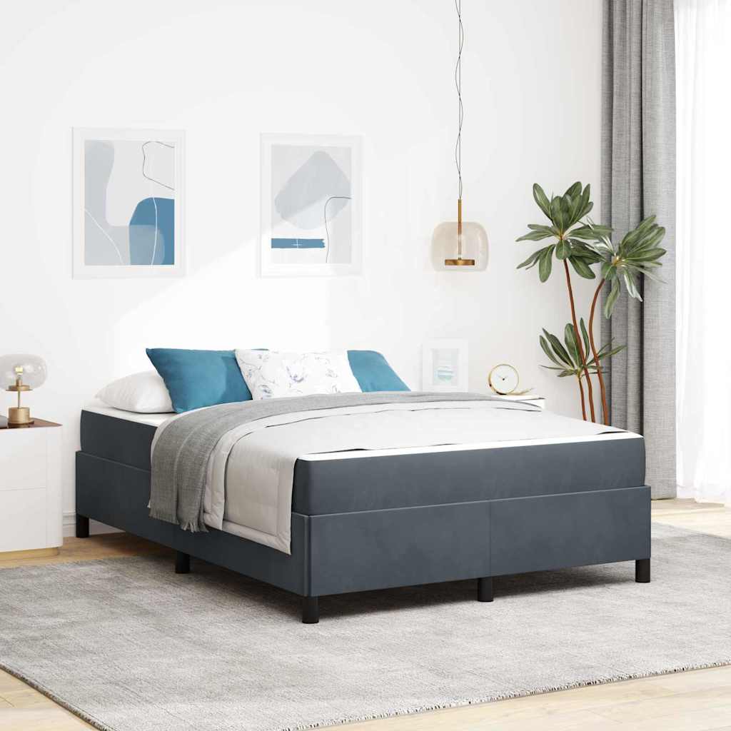 vidaXL Estructura de cama Gris oscuro 160 x 200 cm tela