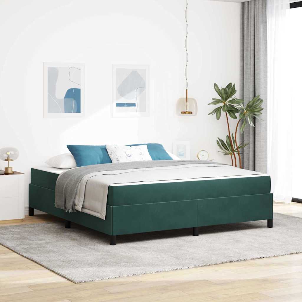 vidaXL Estructura de cama Verde oscuro 180 x 200 cm tela