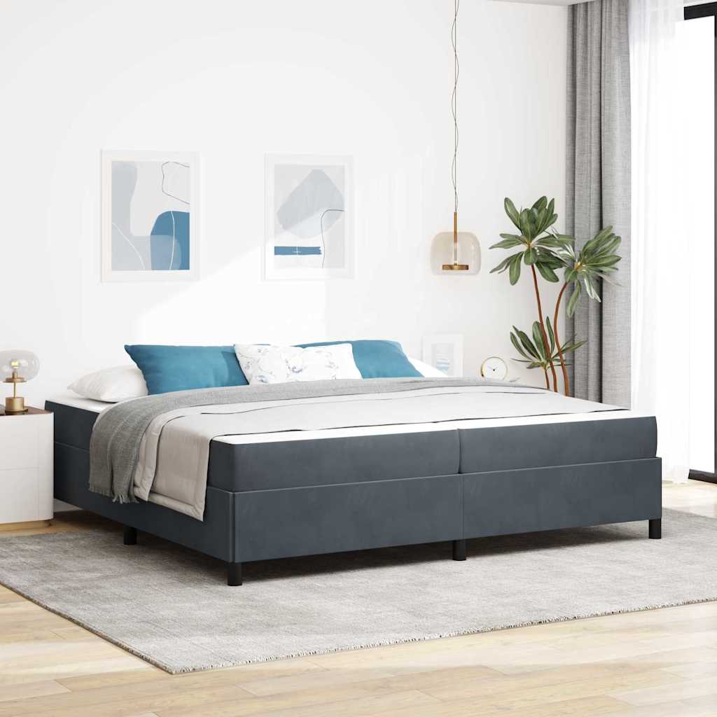 vidaXL Estructura de cama Gris oscuro 200 x 200 cm tela