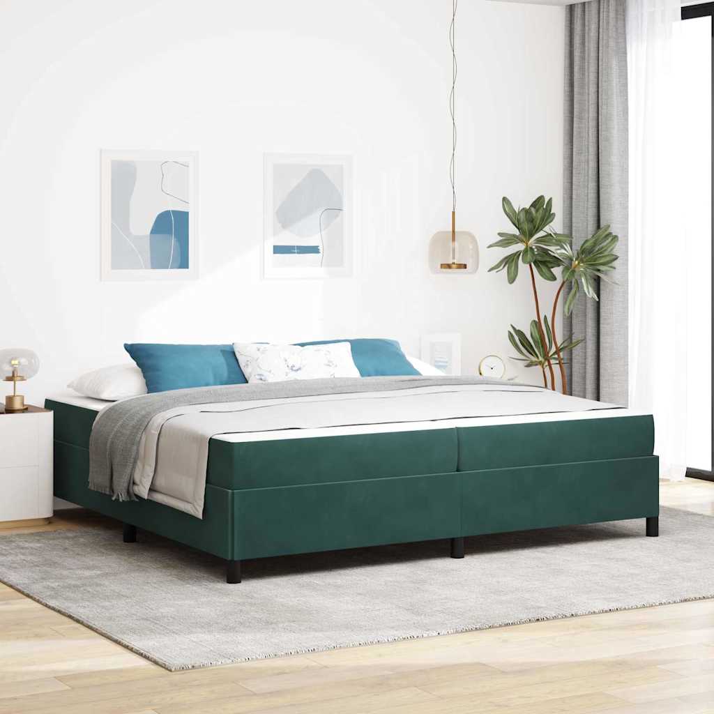 vidaXL Estructura de cama Verde oscuro 200 x 200 cm tela