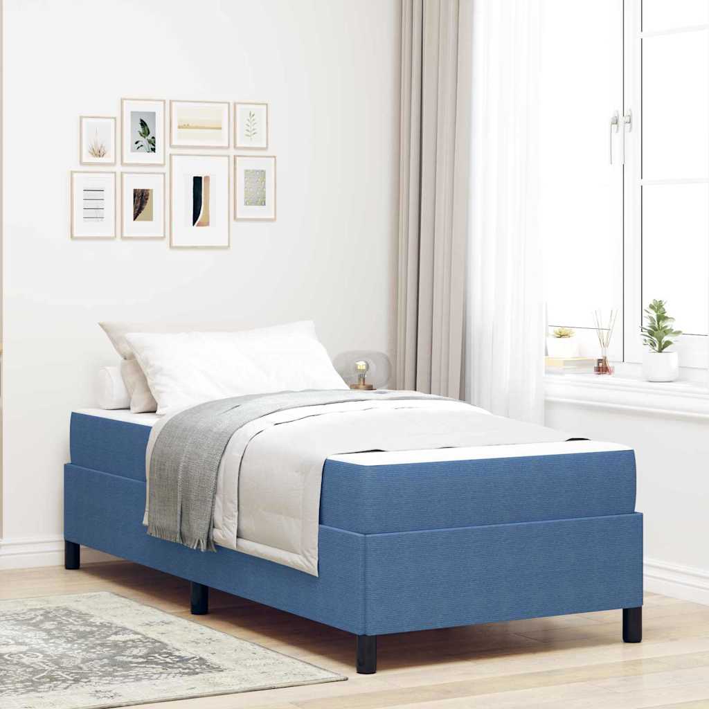 vidaXL Estructura de cama con colchón Azul 90 x 190 cm tela