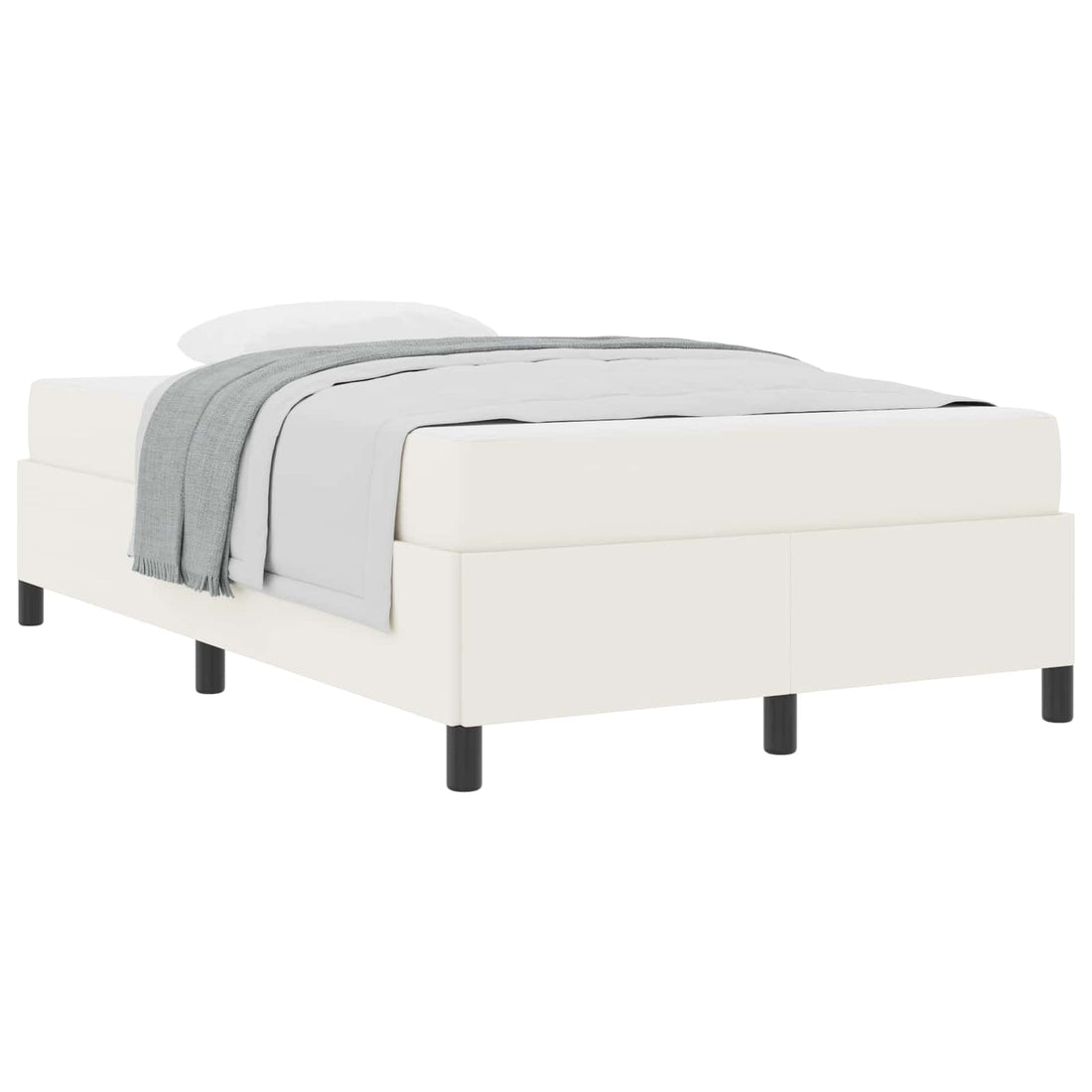 vidaXL Estructura de cama con colchón Crema 120 x 200 cm tela