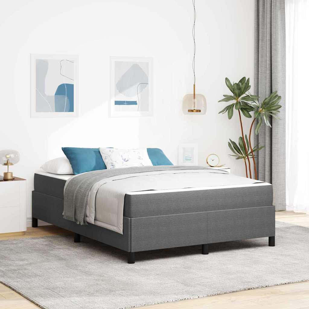 vidaXL Estructura de cama con colchón Gris Claro 140 x 190 cm tela