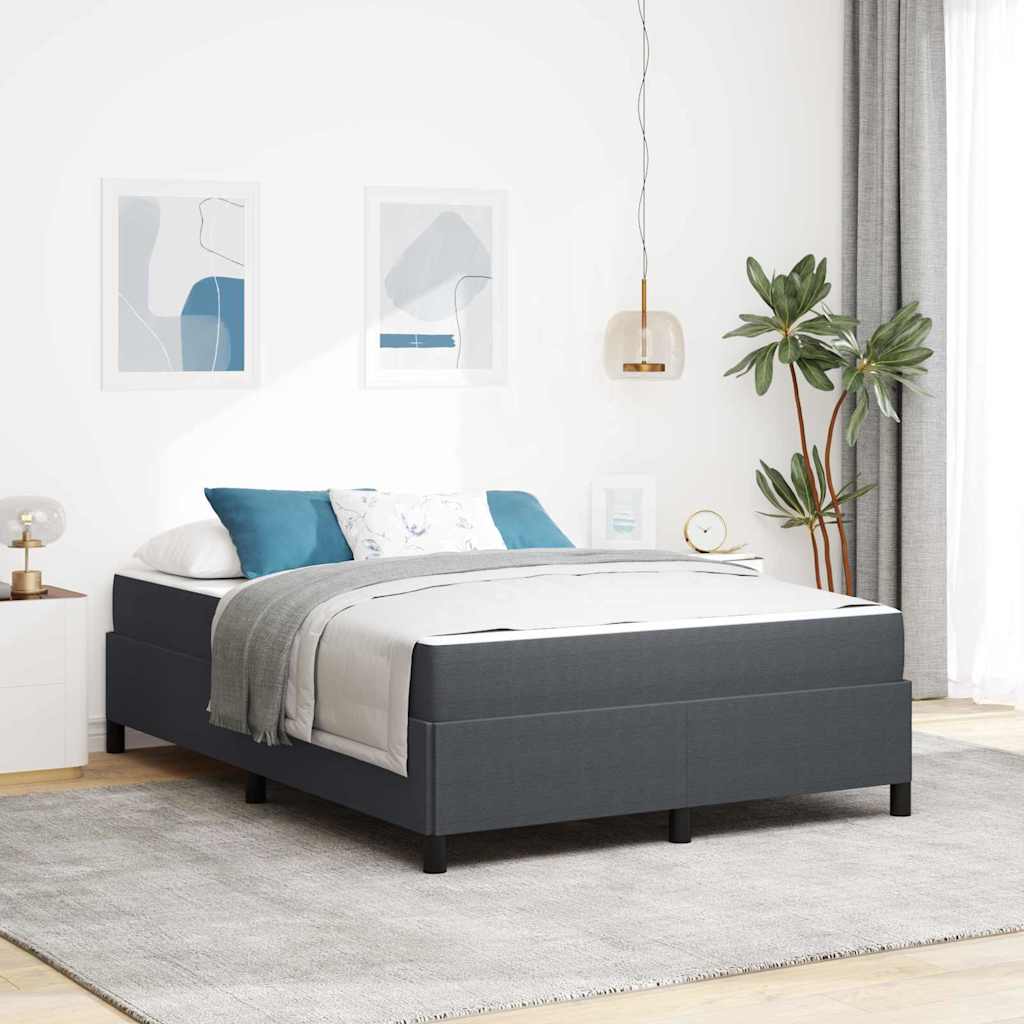 vidaXL Estructura de cama con colchón Gris oscuro 160 x 200 cm tela