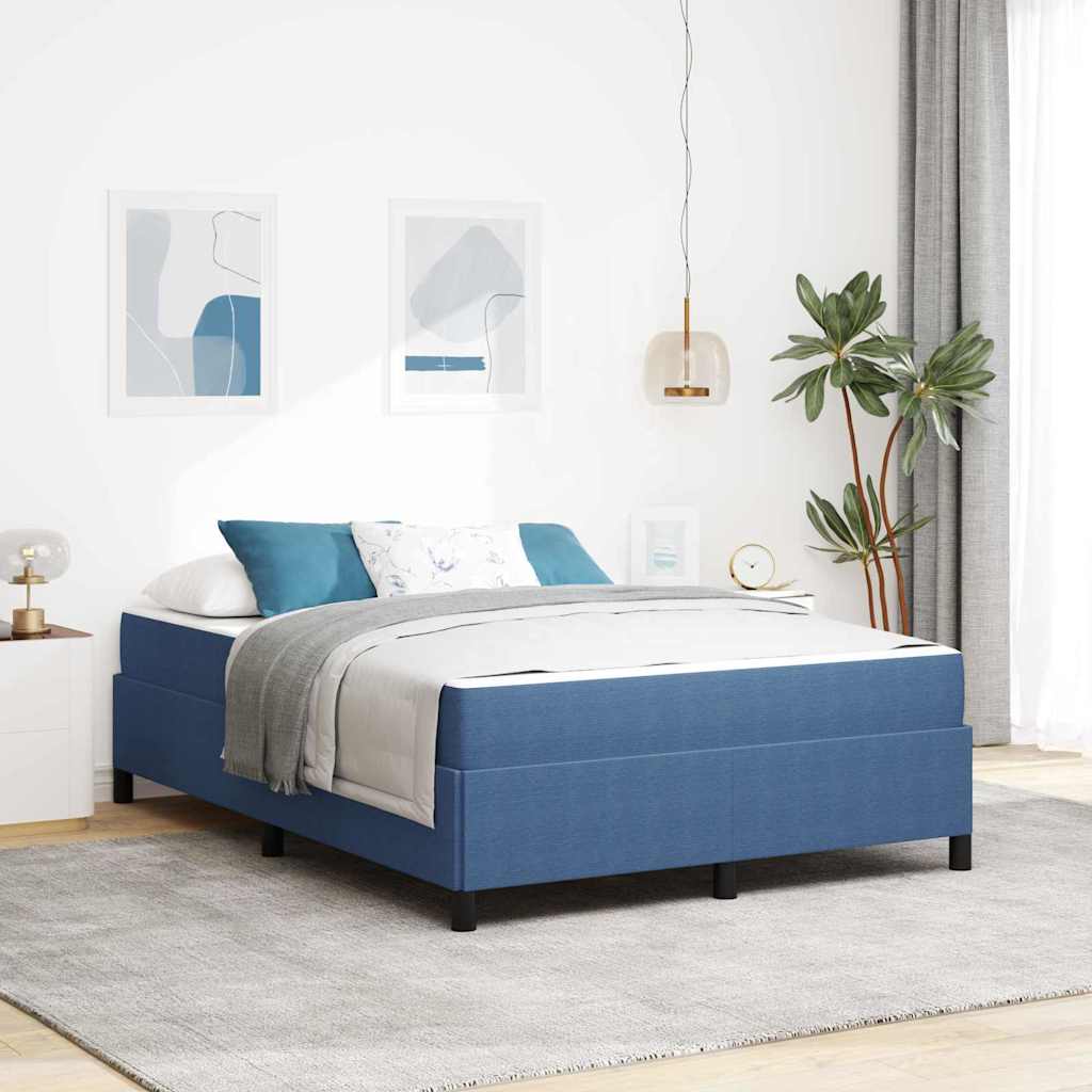 vidaXL Estructura de cama con colchón Azul 160 x 200 cm tela