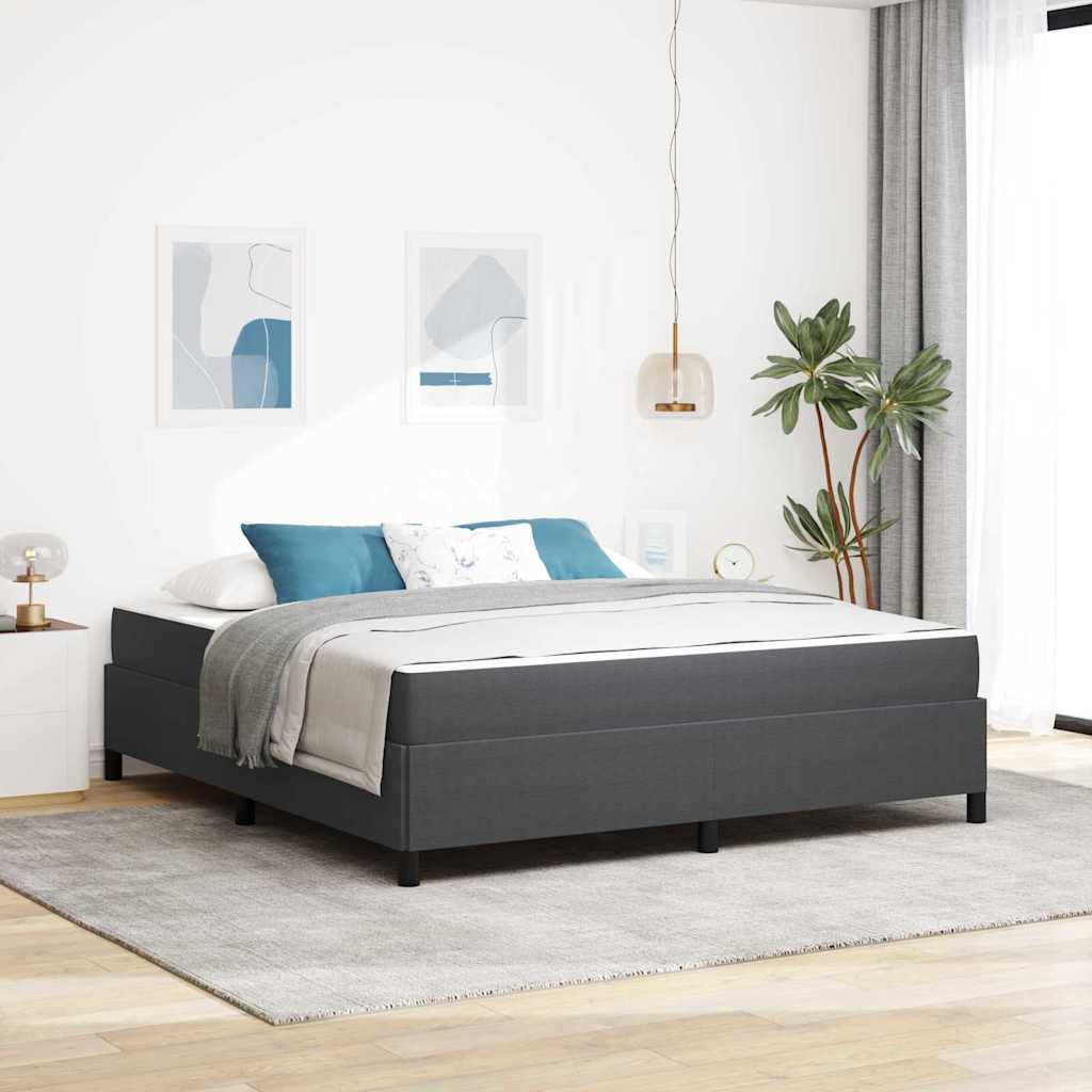 vidaXL Estructura de cama con colchón Gris oscuro 180 x 200 cm tela