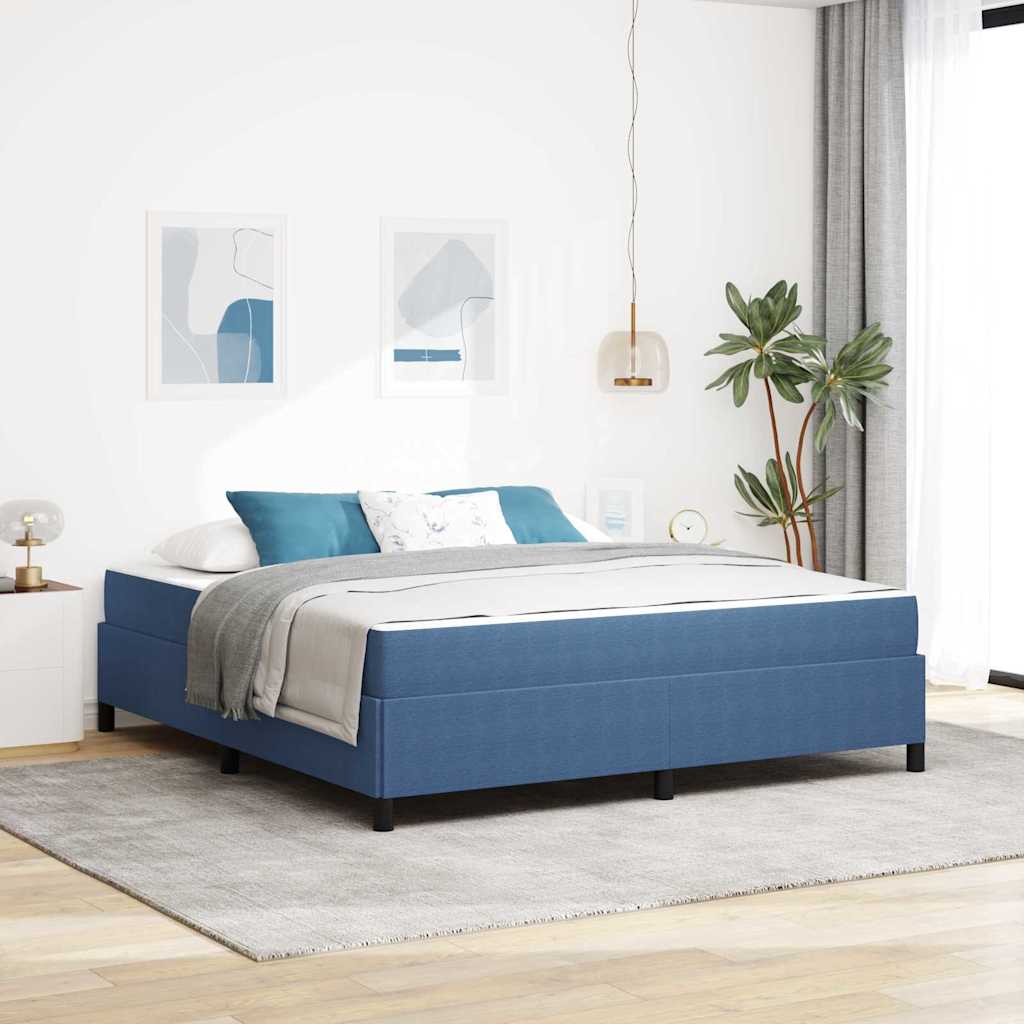 vidaXL Estructura de cama con colchón Azul 180 x 200 cm tela