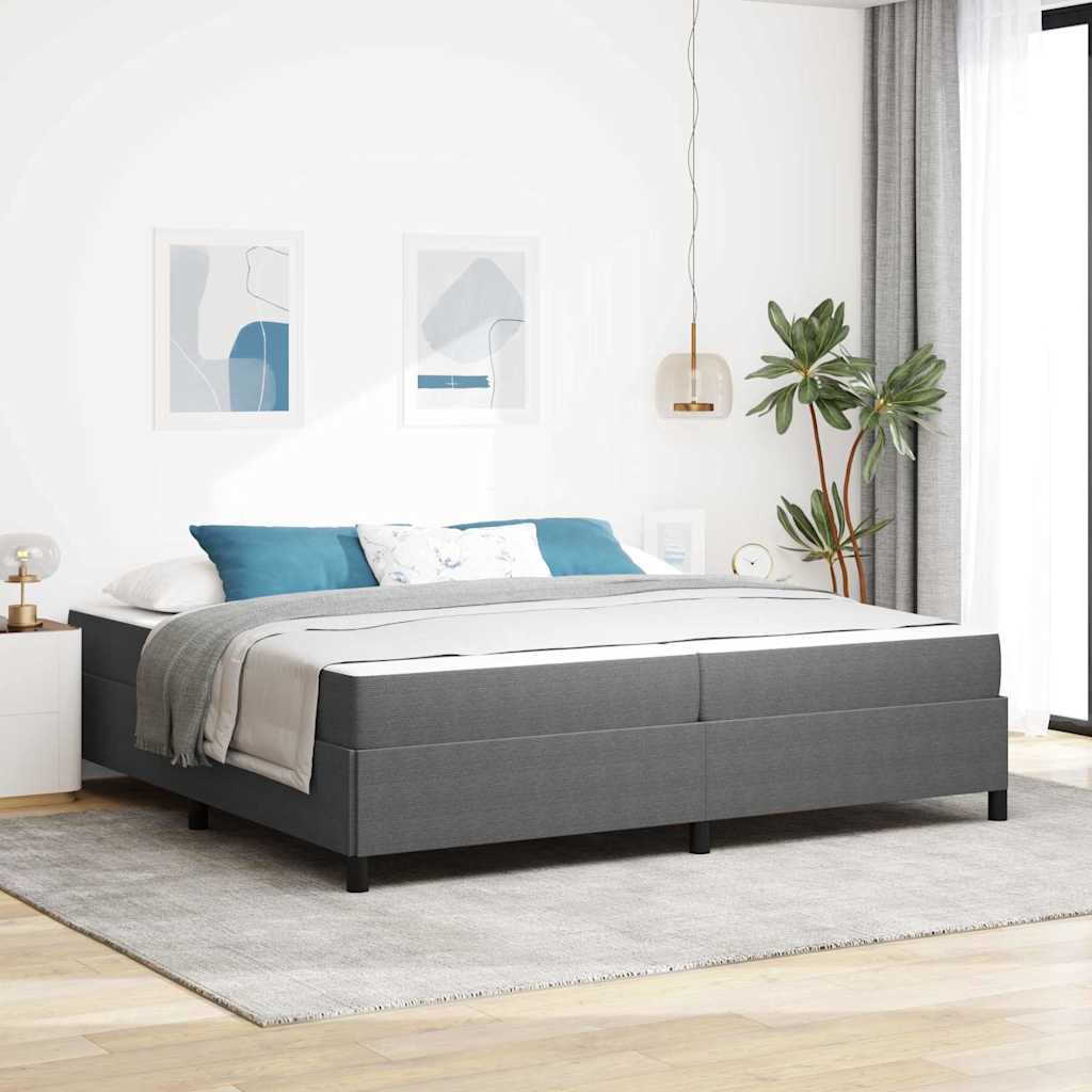 vidaXL Estructura de cama con colchón Gris Claro 200 x 200 cm tela