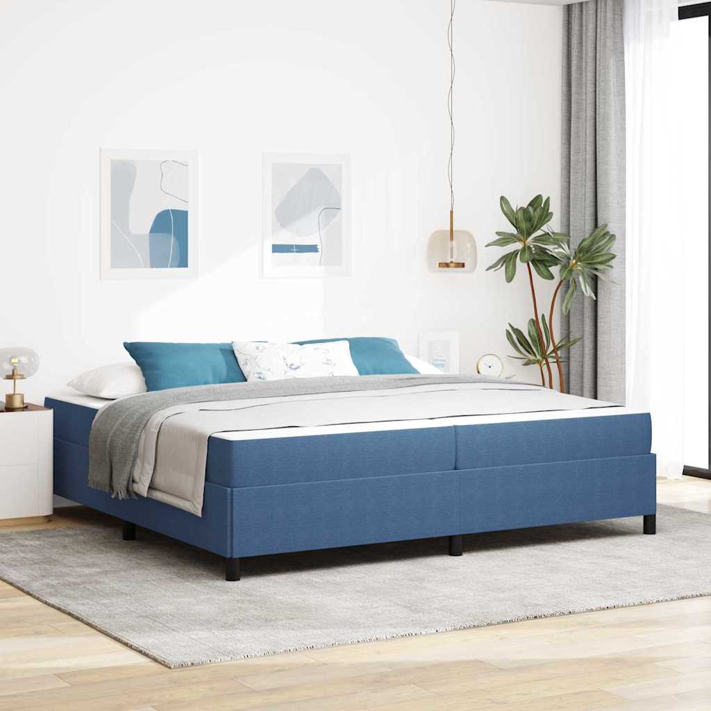 vidaXL Estructura de cama con colchón Azul 200 x 200 cm tela