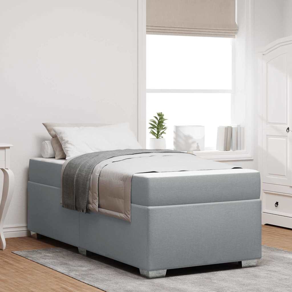 vidaXL Estructura de cama con colchón Gris Claro 90 x 200 cm tela