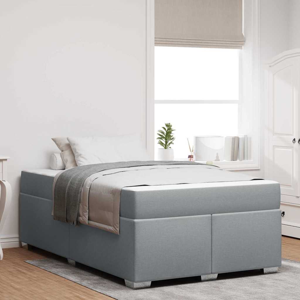 vidaXL Estructura de cama con colchón Gris Claro 120 x 190 cm tela