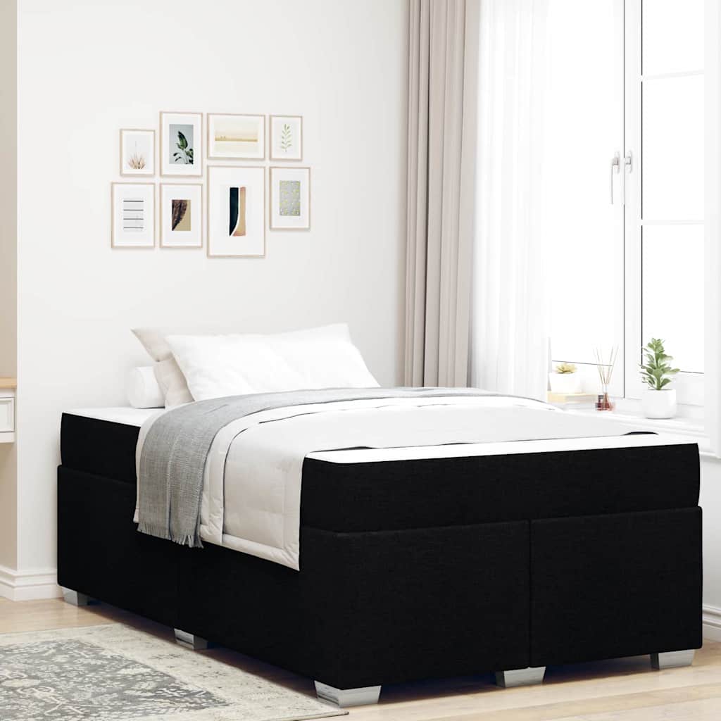 vidaXL Estructura de cama con colchón Negro 120 x 200 cm tela