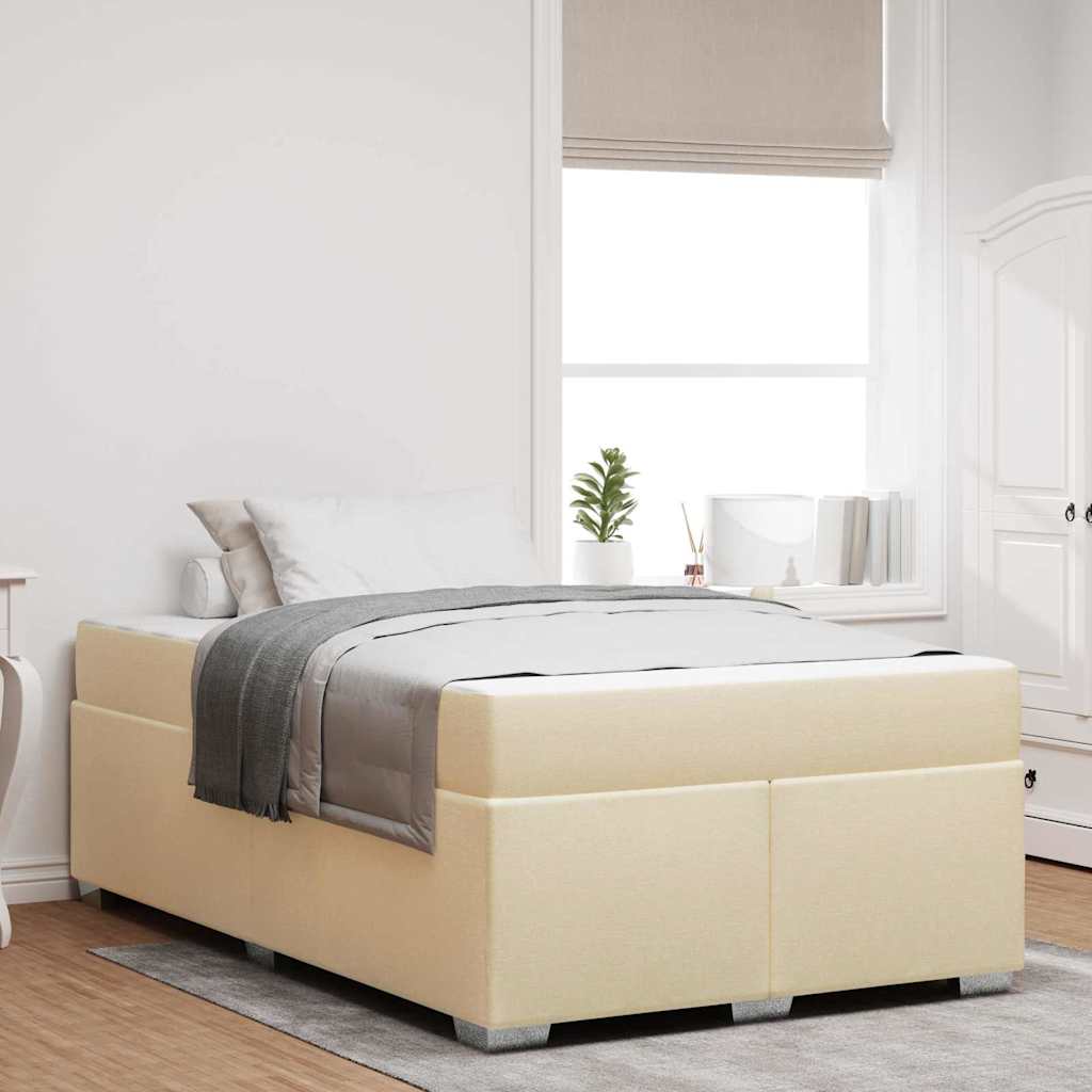 vidaXL Estructura de cama con colchón Crema 120 x 200 cm tela