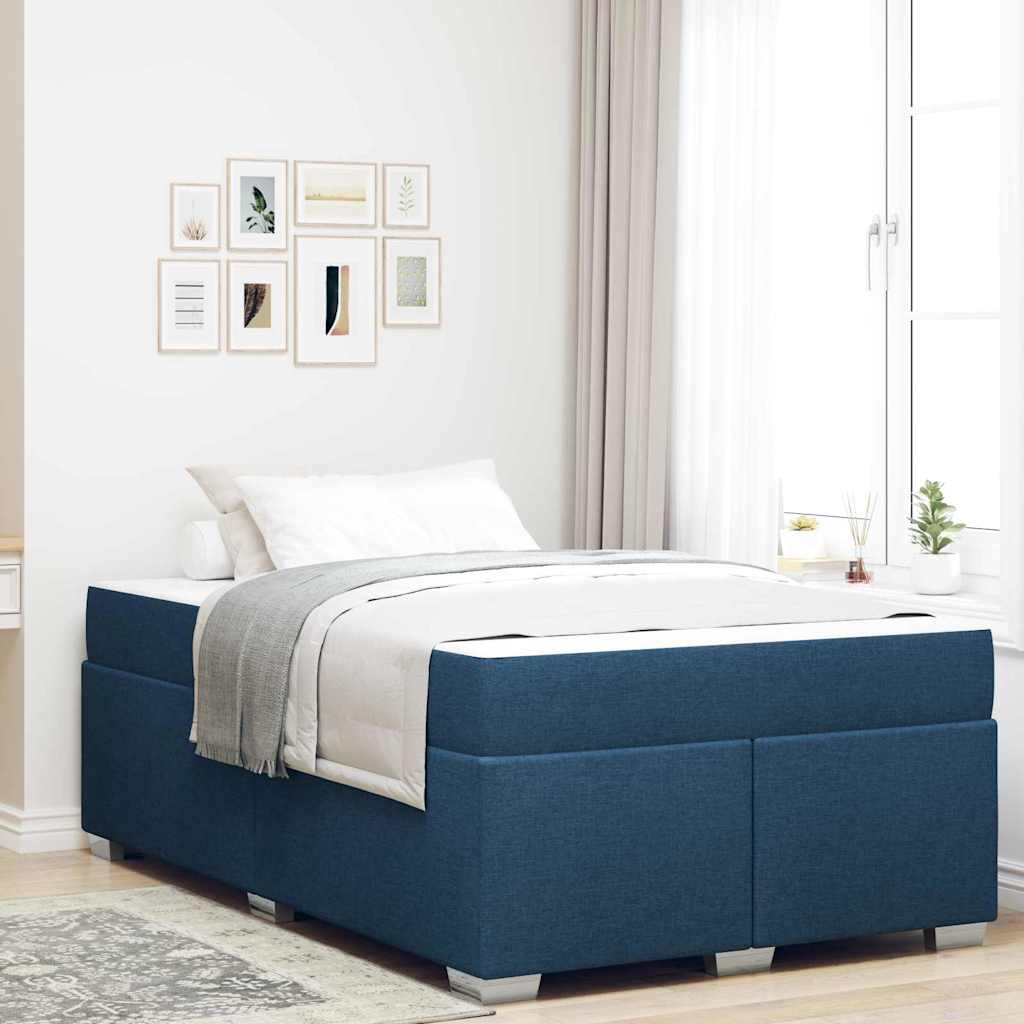 vidaXL Estructura de cama con colchón Azul 120 x 200 cm tela