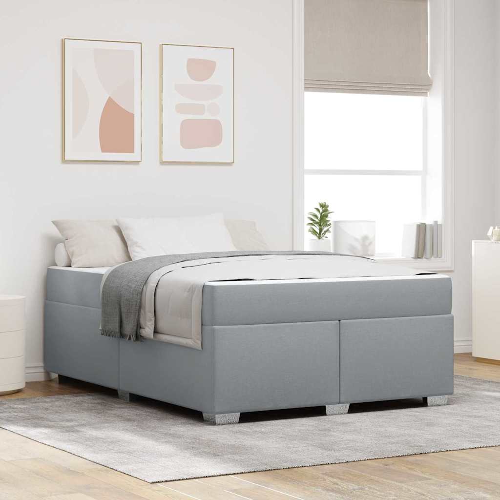 vidaXL Estructura de cama con colchón Gris Claro 160 x 200 cm tela