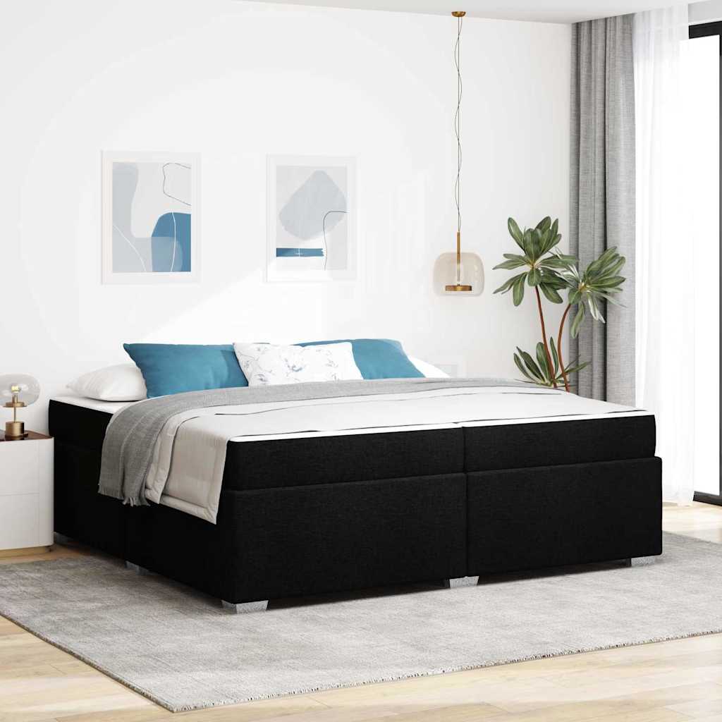vidaXL Estructura de cama con colchón Negro 200 x 200 cm tela