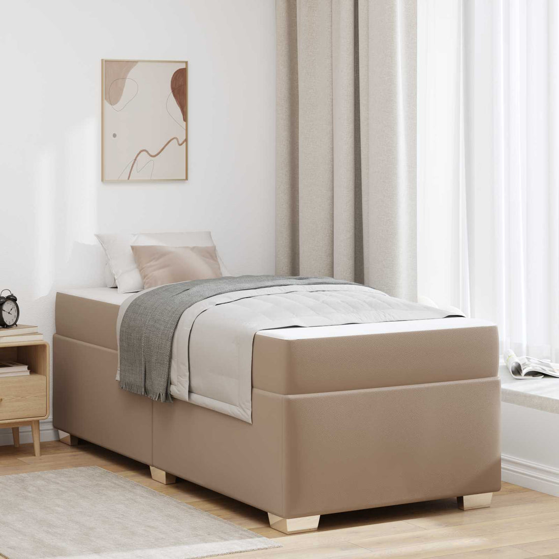 vidaXL Estructura de cama Capuchino 90 x 200 cm PVC