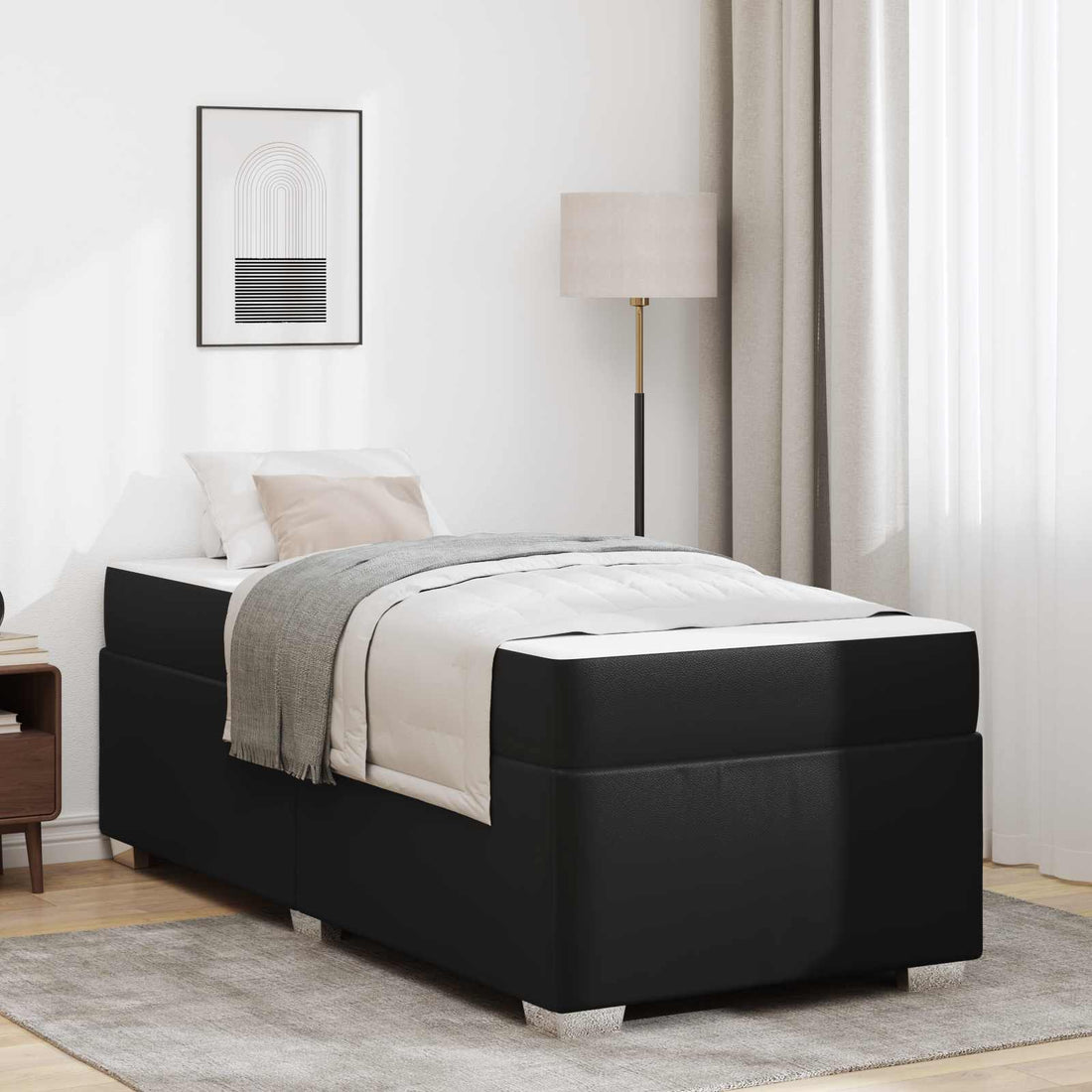 vidaXL Estructura de cama Negro 100 x 200 cm PVC