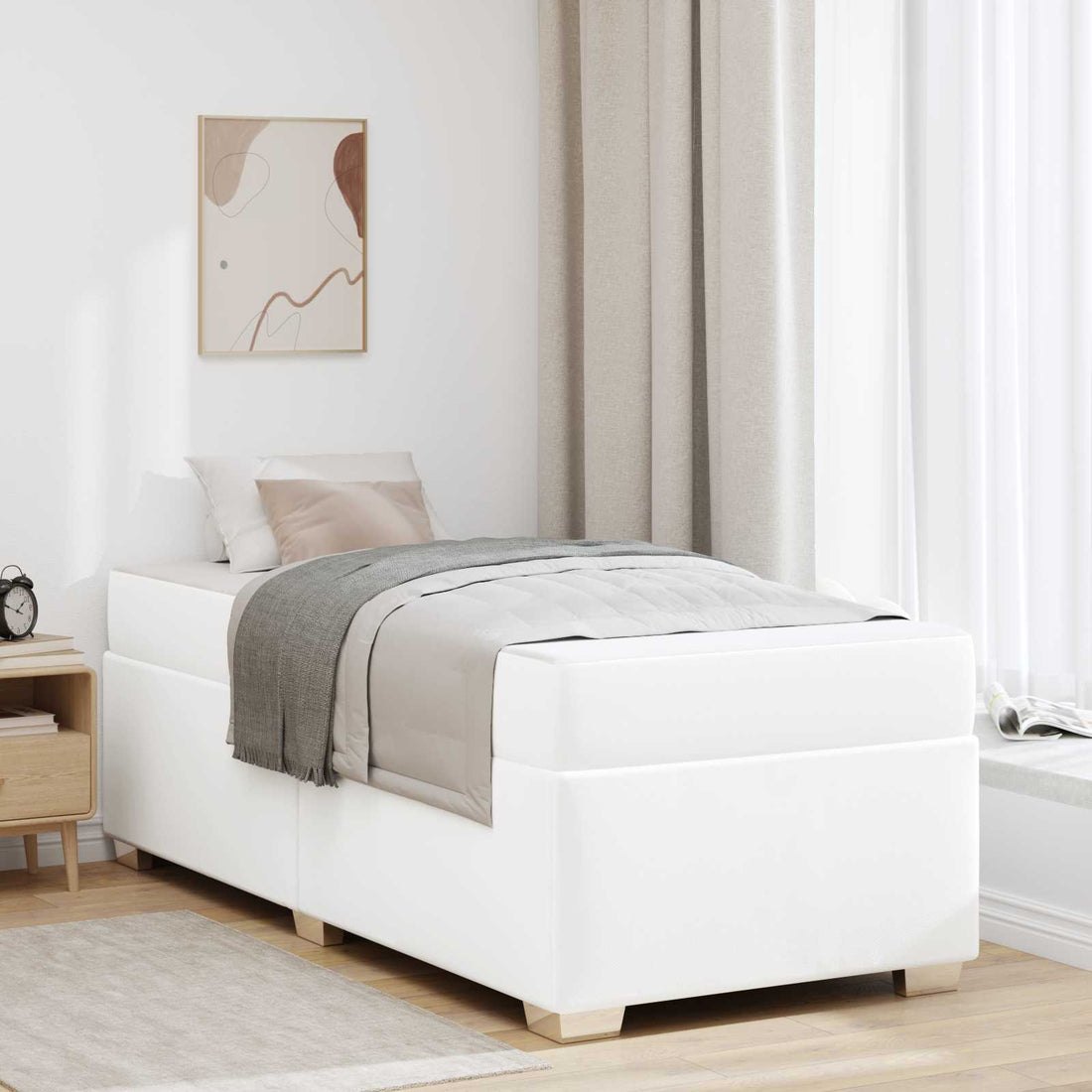 vidaXL Estructura de cama Blanco 100 x 200 cm PVC
