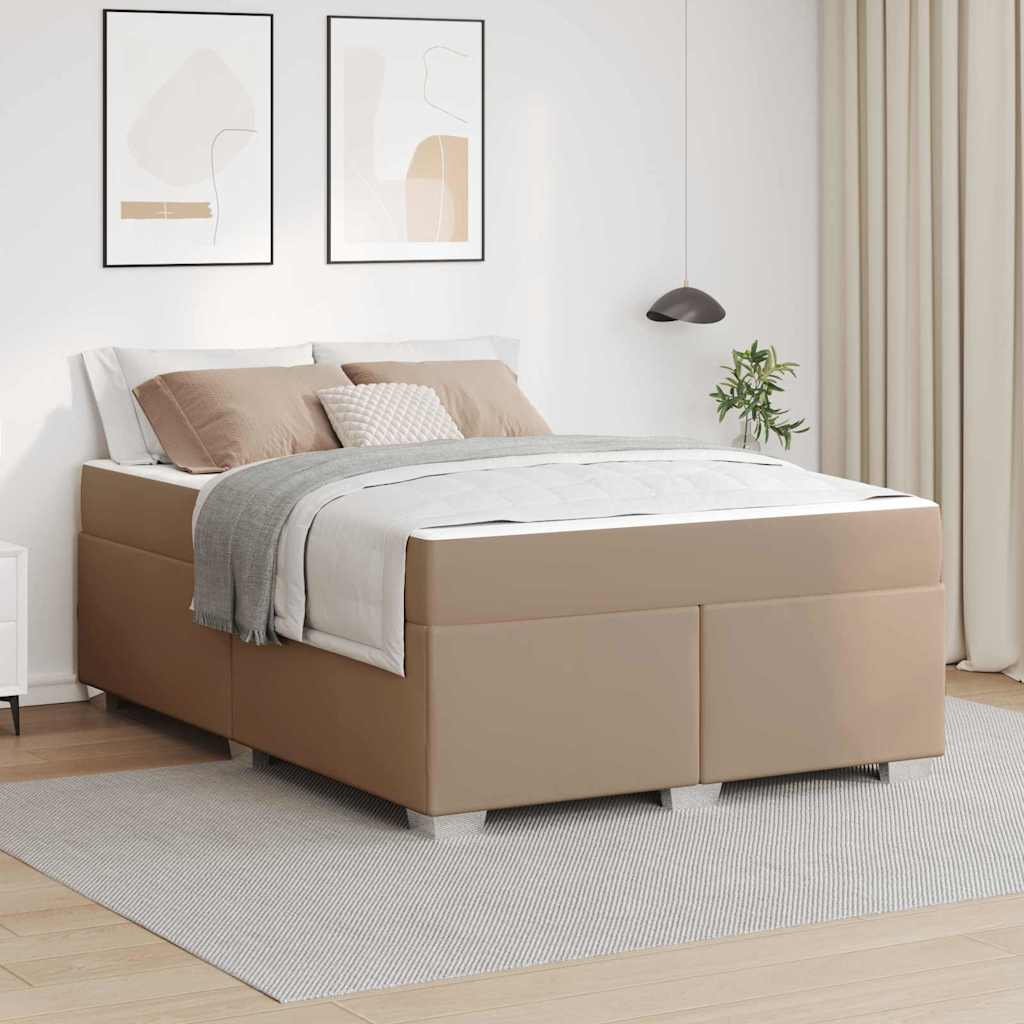 vidaXL Estructura de cama Capuchino 140 x 200 cm PVC