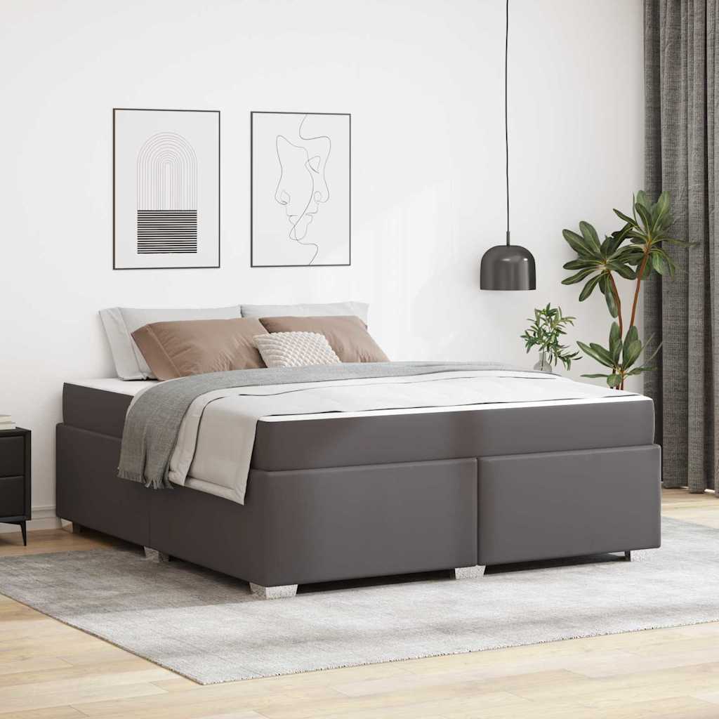 vidaXL Estructura de cama Gris 180 x 200 cm PVC