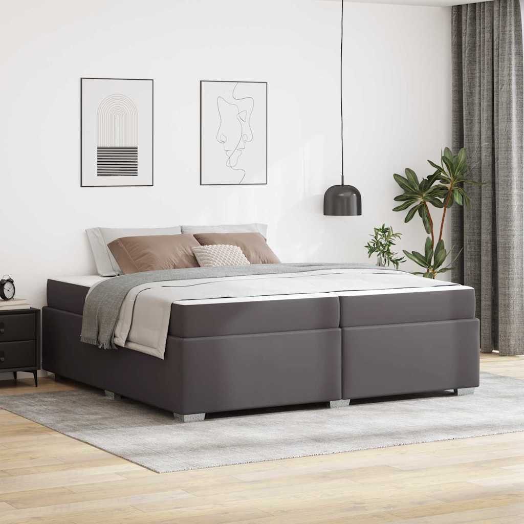 vidaXL Estructura de cama Gris 200 x 200 cm PVC