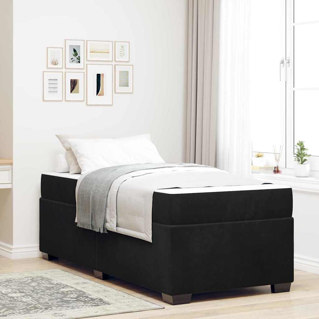 vidaXL Estructura de cama con colchón Negro 90 x 200 cm tela