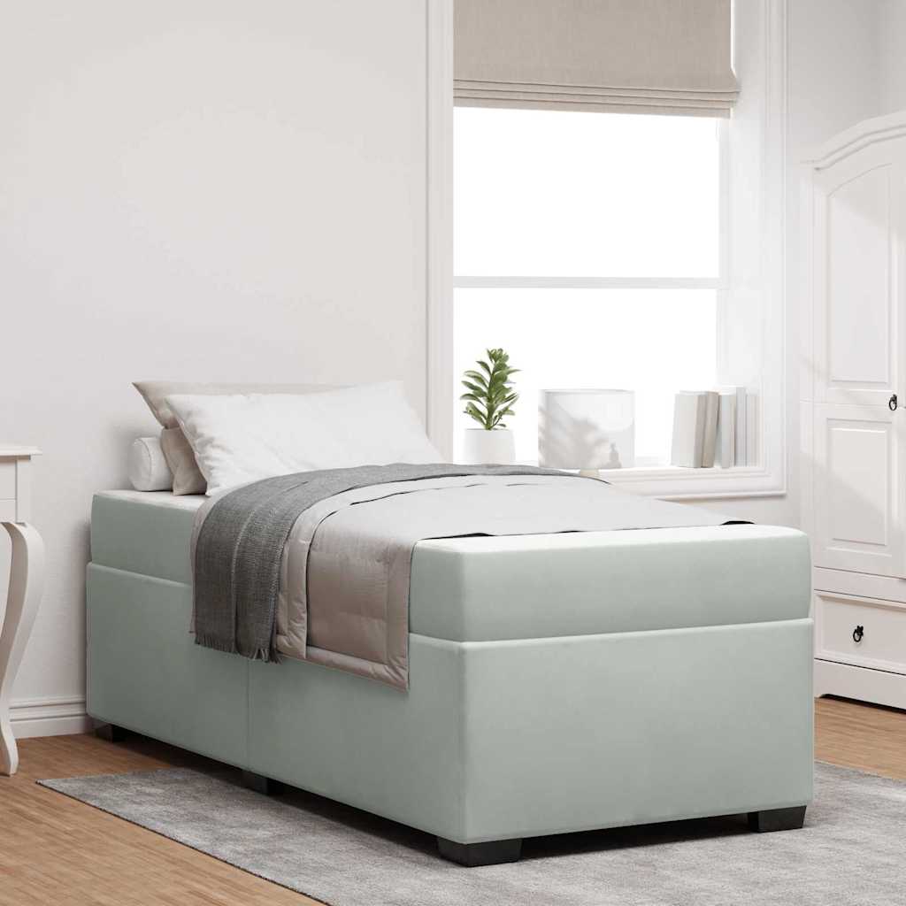 vidaXL Estructura de cama con colchón Gris Claro 100 x 200 cm tela