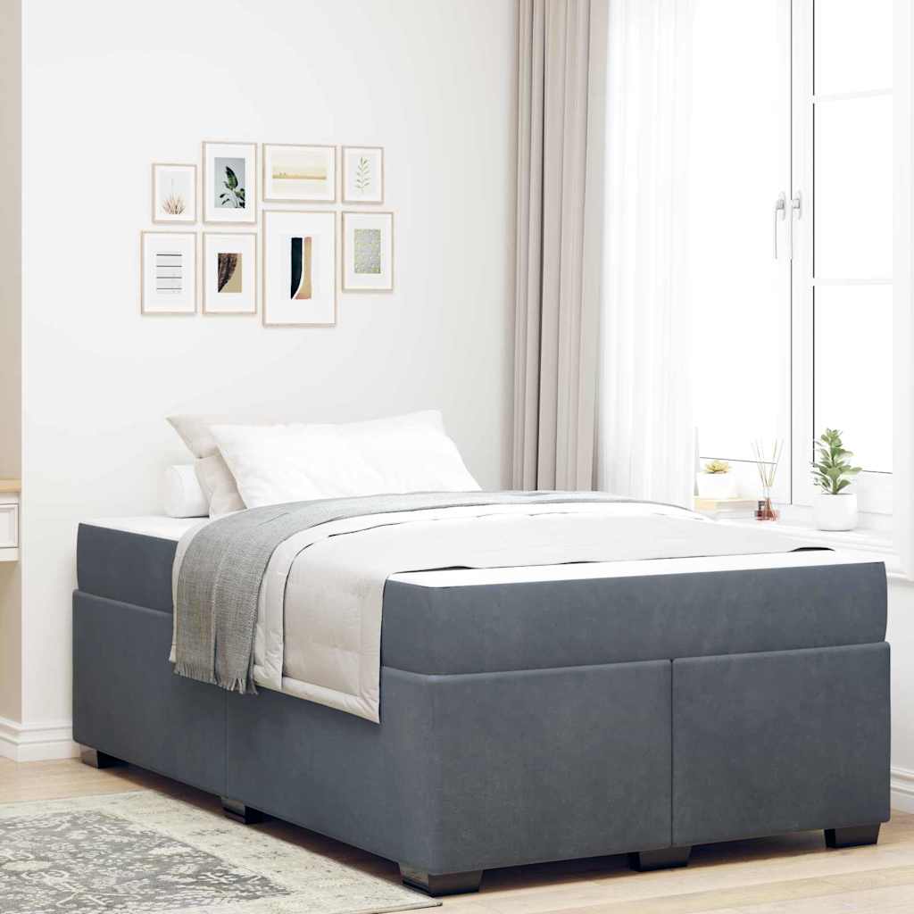 vidaXL Estructura de cama con colchón Gris oscuro 120 x 200 cm tela