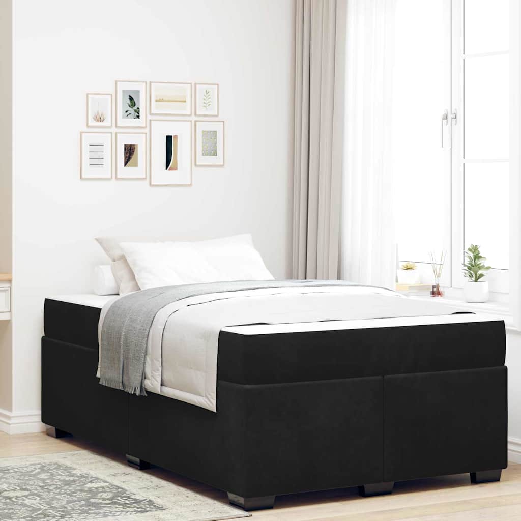 vidaXL Estructura de cama con colchón Negro 120 x 200 cm tela