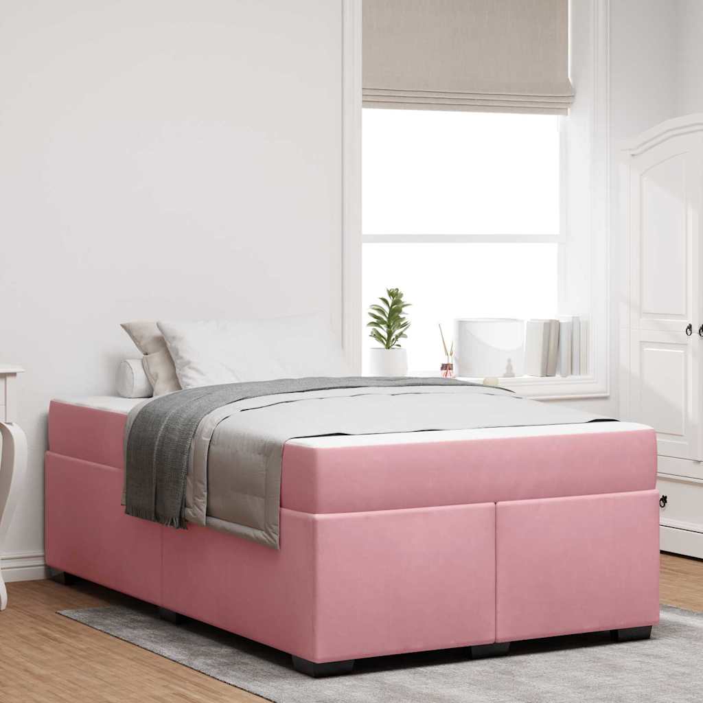 vidaXL Estructura de cama con colchón Rosa 120 x 200 cm tela