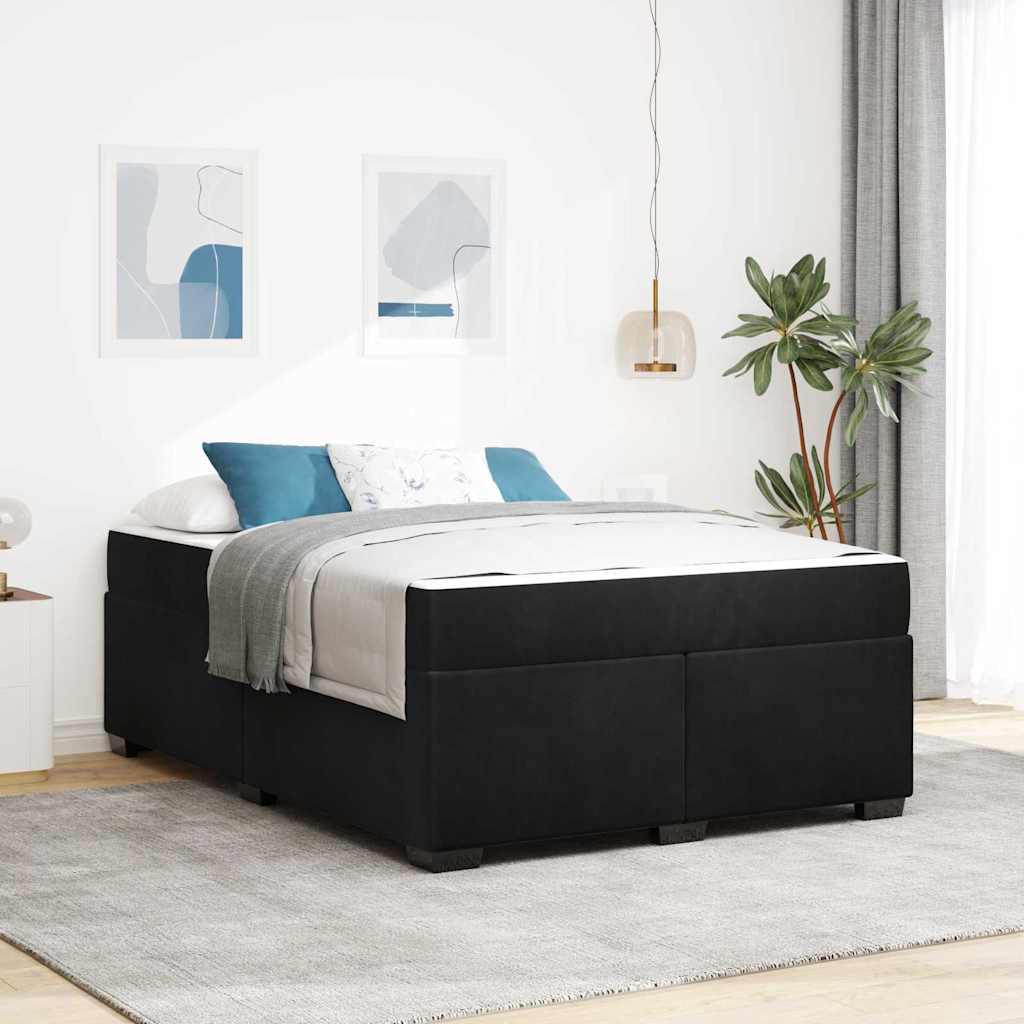 vidaXL Estructura de cama con colchón Negro 160 x 200 cm tela