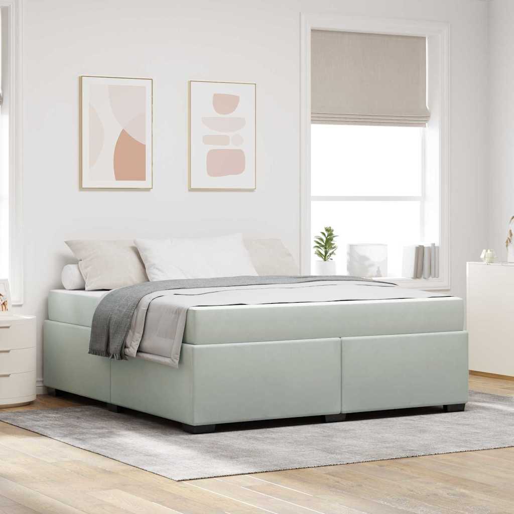 vidaXL Estructura de cama con colchón Gris Claro 180 x 200 cm tela
