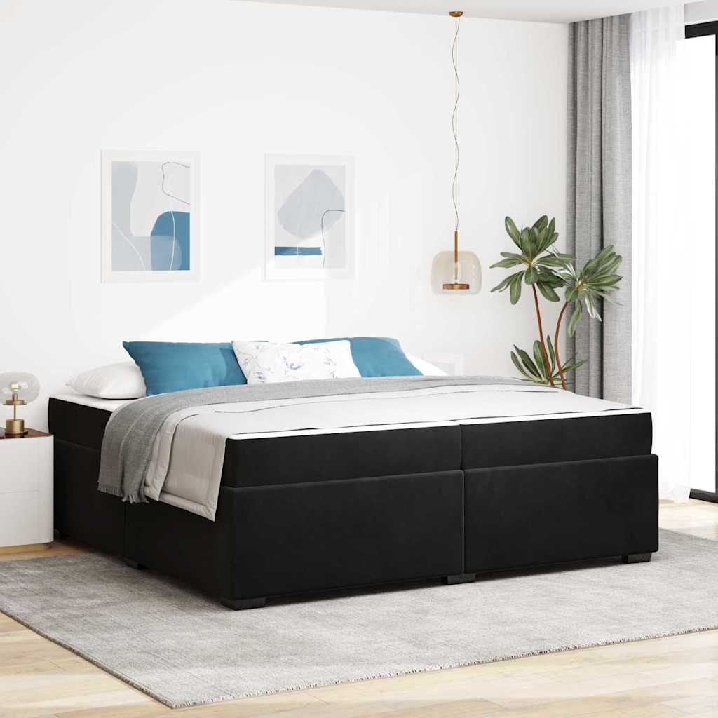 vidaXL Estructura de cama con colchón Negro 200 x 200 cm tela