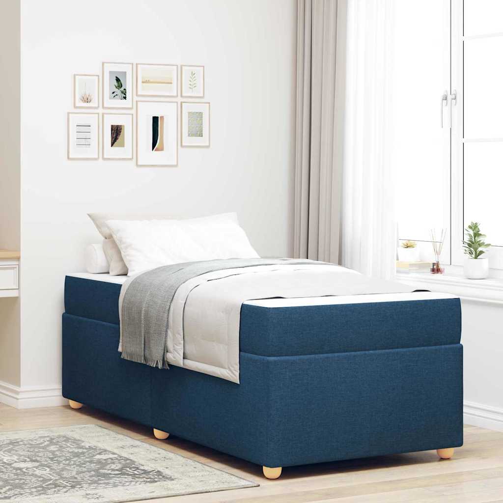 vidaXL Estructura de cama con colchón Azul 80 x 200 cm tela