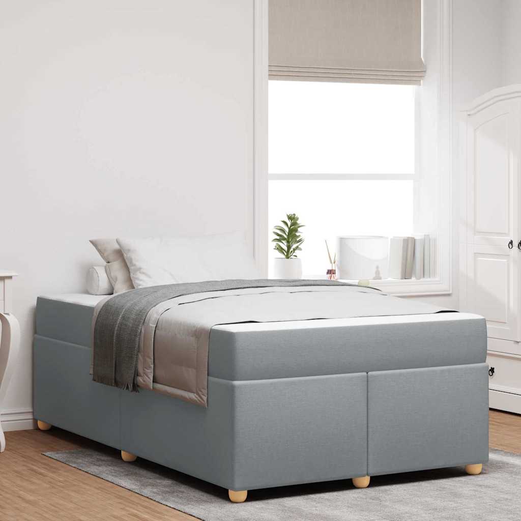 vidaXL Estructura de cama con colchón Gris Claro 120 x 200 cm tela