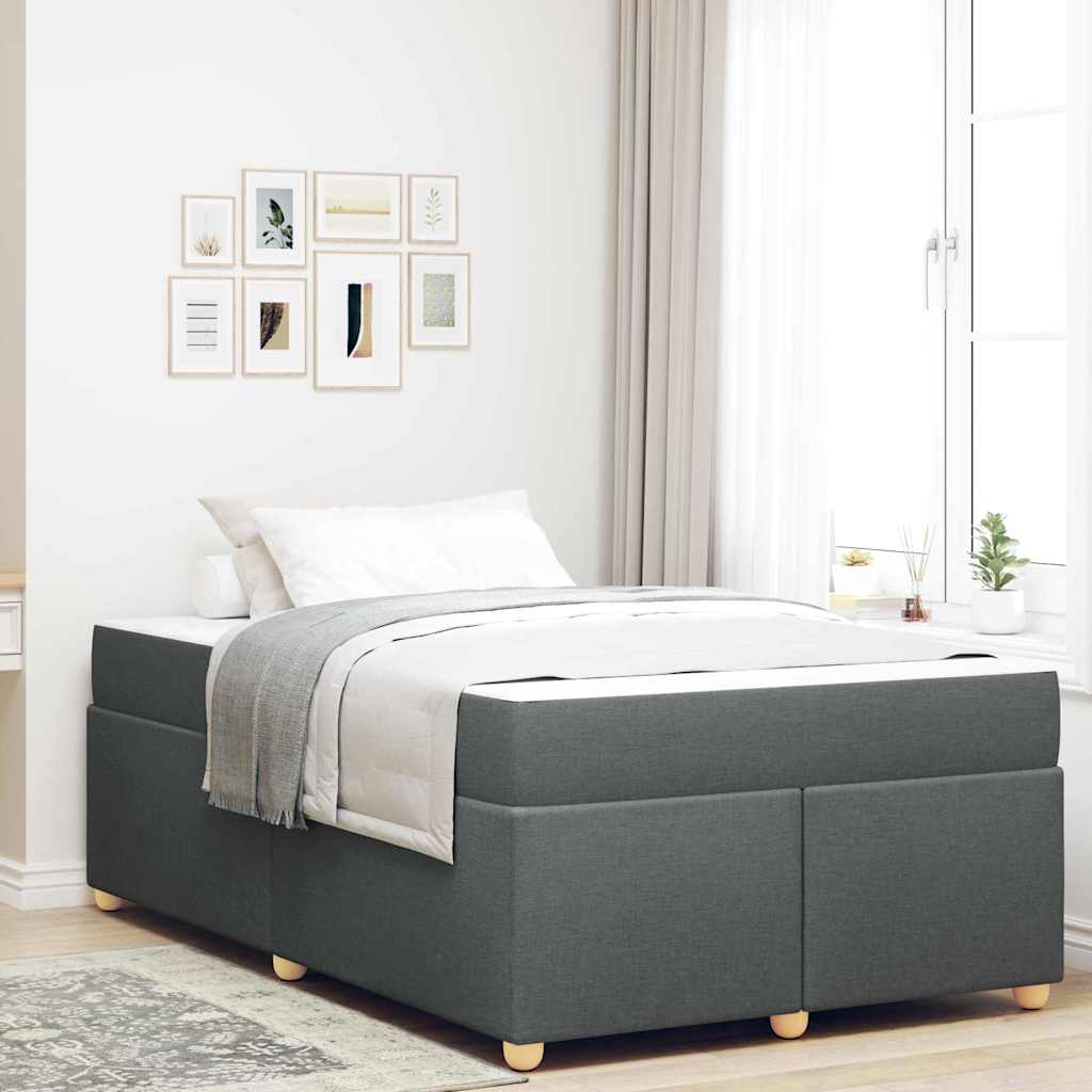 vidaXL Estructura de cama con colchón Gris oscuro 120 x 200 cm tela