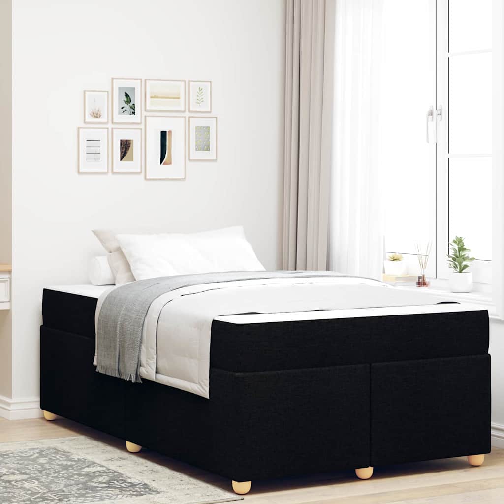 vidaXL Estructura de cama con colchón Negro 120 x 200 cm tela