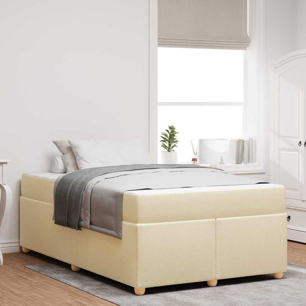 vidaXL Estructura de cama con colchón Crema 120 x 200 cm tela