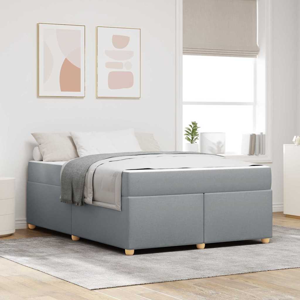 vidaXL Estructura de cama con colchón Gris Claro 160 x 200 cm tela