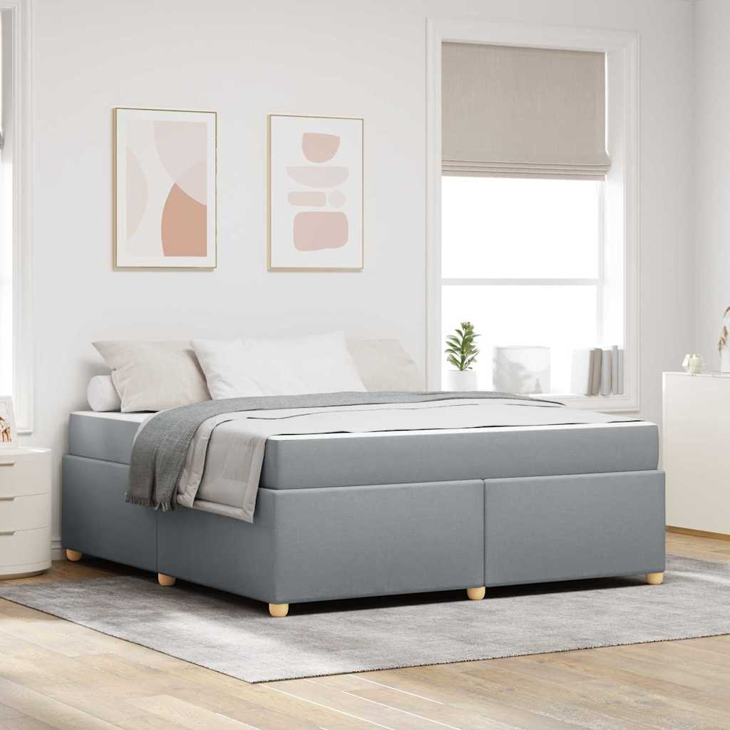 vidaXL Estructura de cama con colchón Gris Claro 180 x 200 cm tela