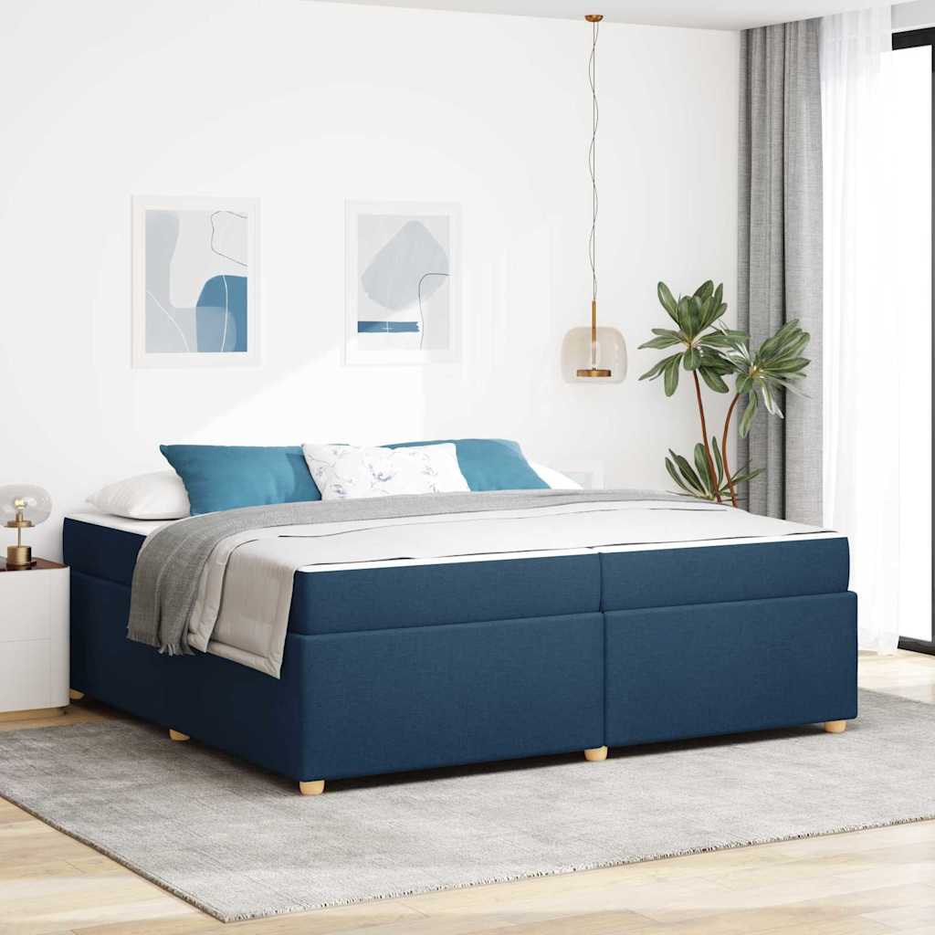 vidaXL Estructura de cama con colchón Azul 200 x 200 cm tela