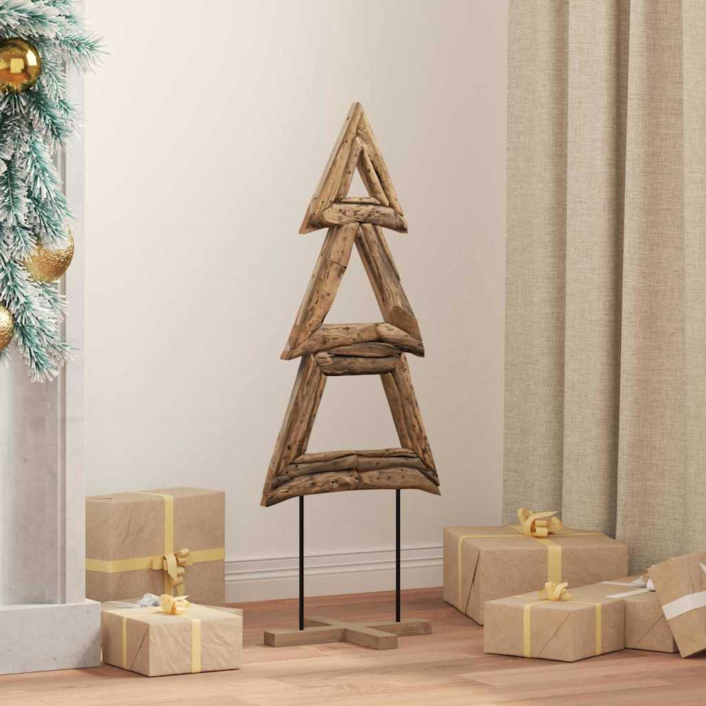 vidaXL Árbol de Navidad Marrón 90 cm Madera de teca maciza