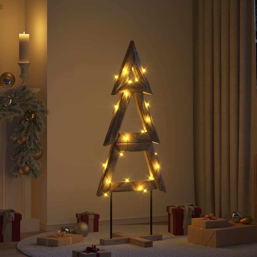 vidaXL Árbol de Navidad Marrón 149,5 cm Madera de teca maciza