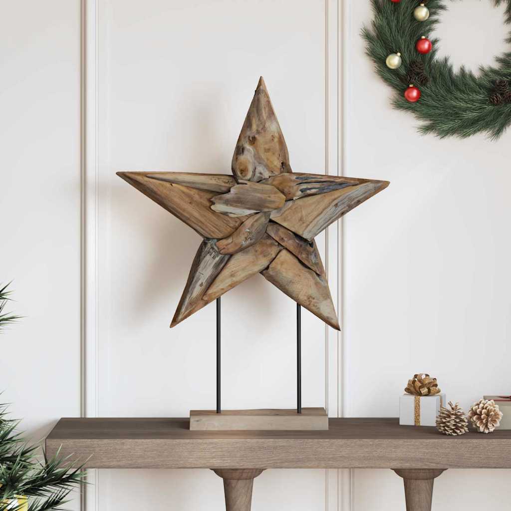 vidaXL Estrella de Navidad LED Marrón 59,5 x 18 x 74 cm