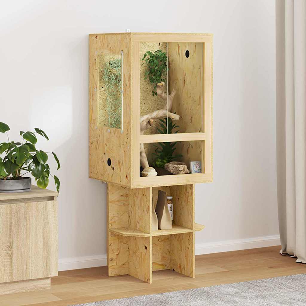 vidaXL Terrario Marrón 50 x 50 x 130 cm OSB